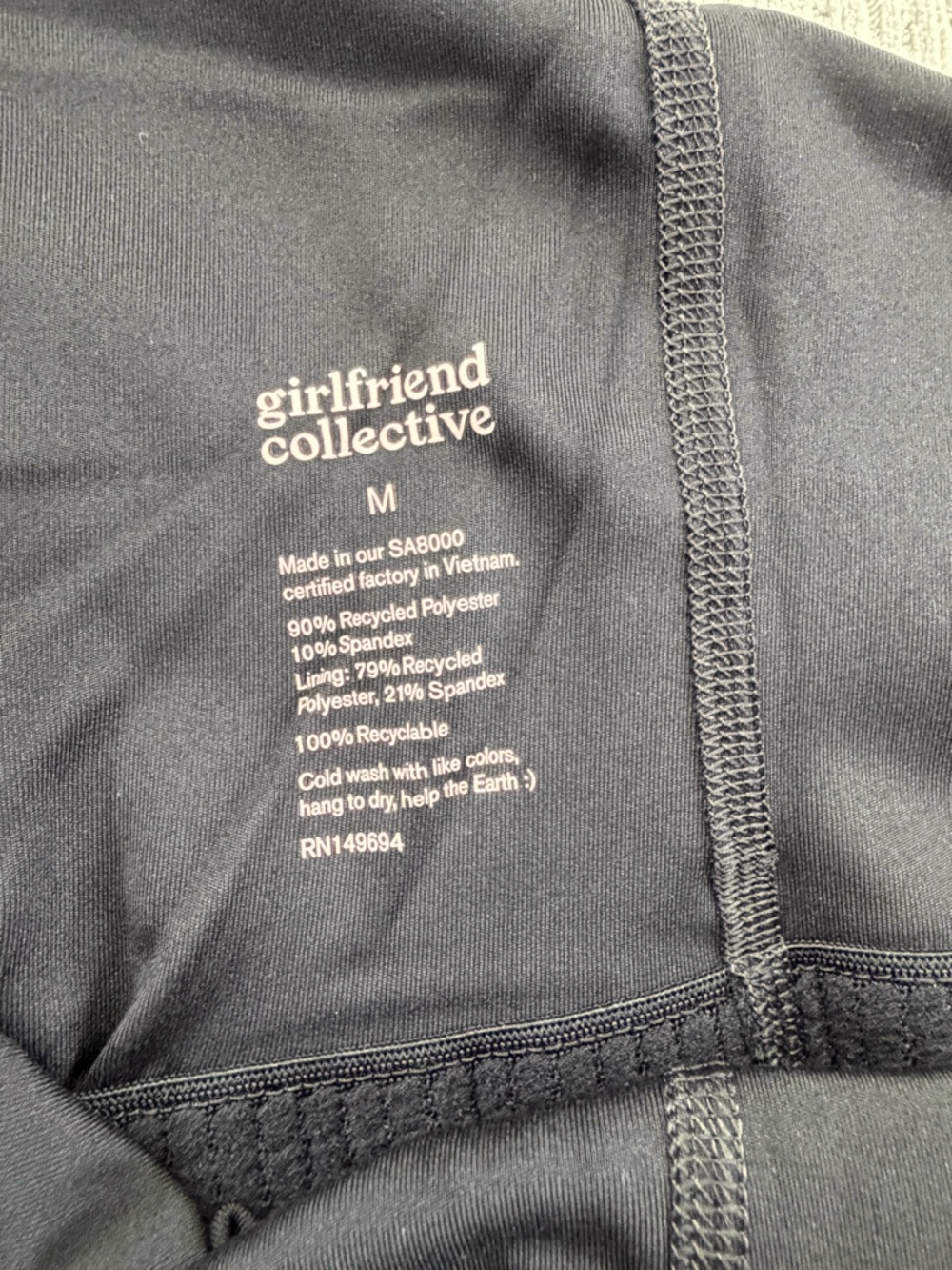 Girlfriend Collective Black Active Dress Built In Shorts Size M NWT - Picture 4 of 6